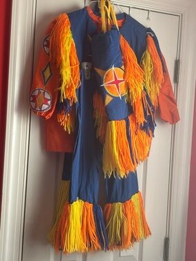 Kids Orange & Blue Fringe with Yellow Accents
